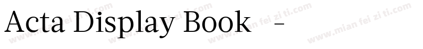 Acta Display Book 常规字体转换